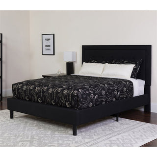 Roxbury Tufted Upholstered Platform Bed and Memory Foam Pocket Spring Mattress,