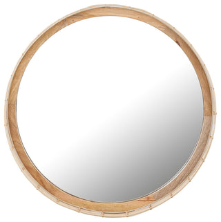 Maxim 22449 Vannerie 30"W x 3-1/2"H Circular Flat Accent Mirror - Ecru