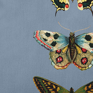Butterflies Polyester Indoor Pillow, Dusty Smoke Blue, 16"x16"