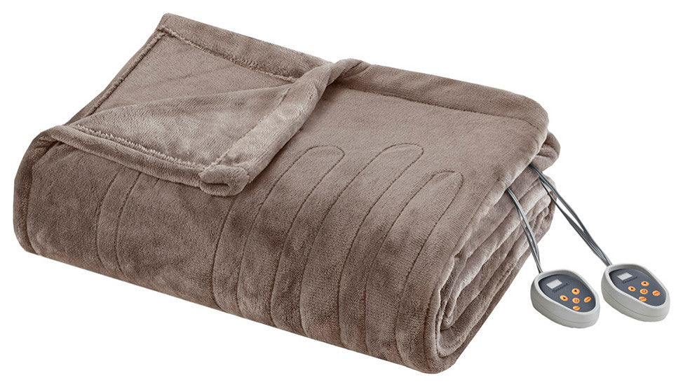 Beautyrest Heated Plush Blanket, Mink