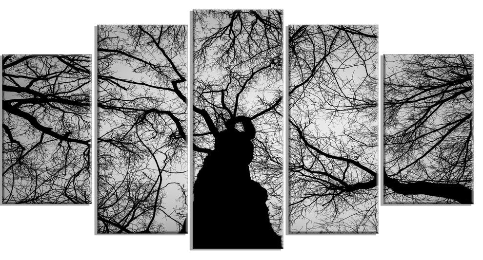 Photo of Winter Branches, Landscape Canvas Art Print, 60"x32", 5 Panels