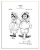 Patent Doll Black And White Modern Design, 12"x18"