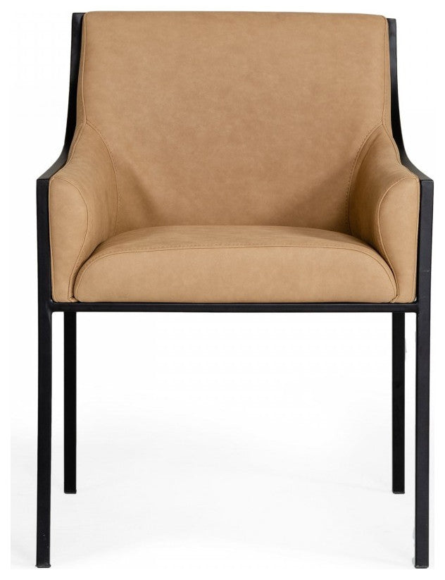 Tan Suede Dining Chair