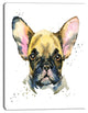 Watercolor Brown Dog Illustration, Contemporary Animal Art Canvas, 12"x20"