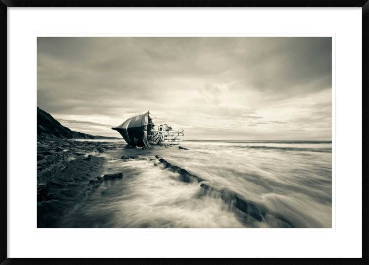 "Defeated By The Sea" Framed Digital Print by Inigo Barandiaran, 38x27"
