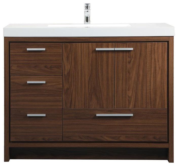 Walker 42" Single Bathroom Vanity, Walnut