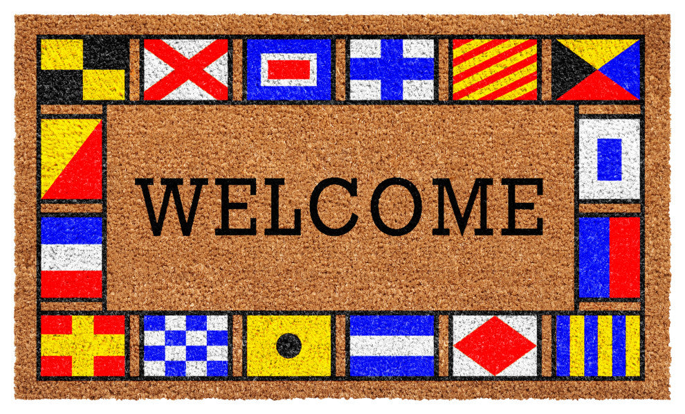 Calloway Mills Nautical Flags Doormat, 24" X36"