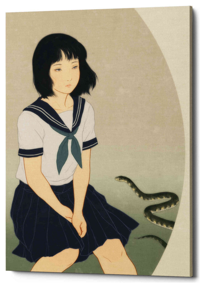Epic Graffiti 'Snake And Woman' by Sai Tamiya, Giclee Canvas Wall Art, 12"x16"