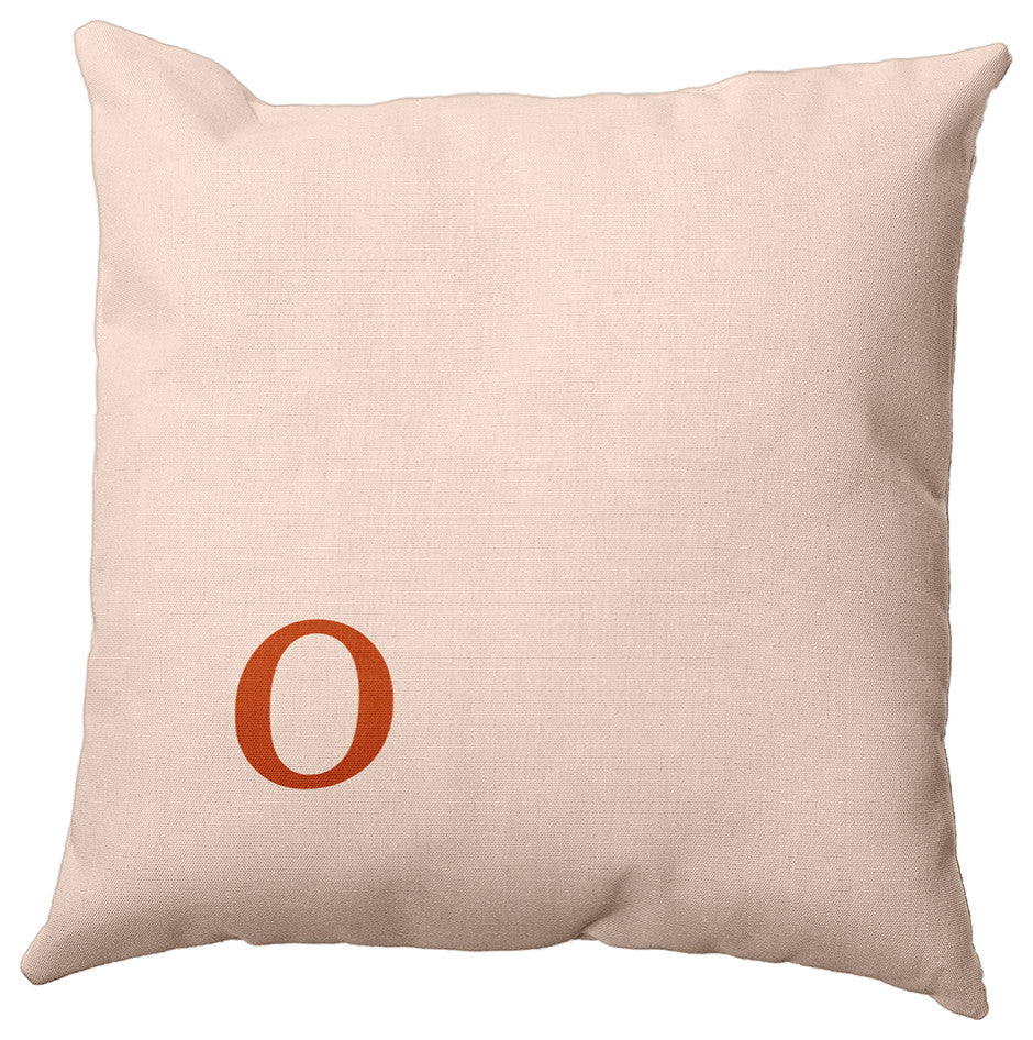 16"x16" Modern Monogram Decorative Throw Pillow, Sienna