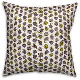 Purple Fruit Pattern Throw Pillow, 16"x16"
