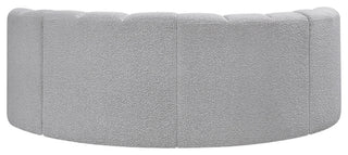 Arc Boucle Fabric Upholstered 4-Pc. Inward Curved Modular Sectional, Grey