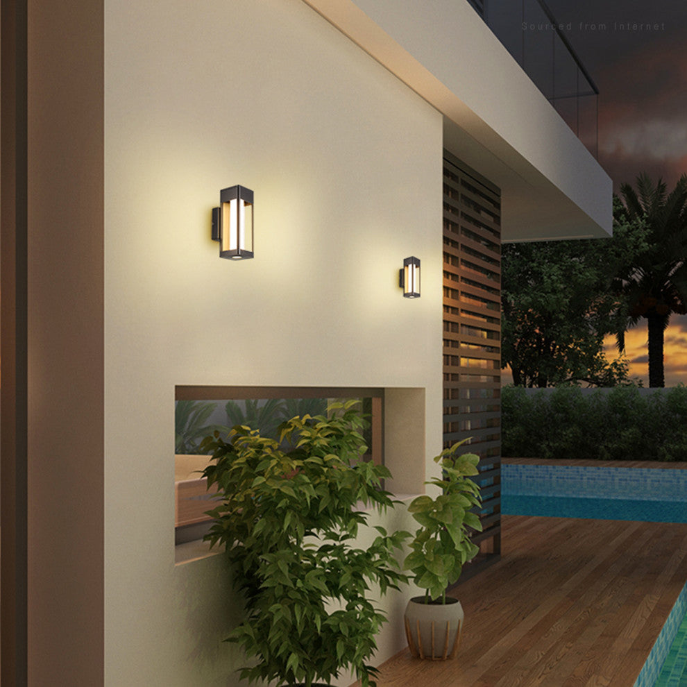 2-Pack 8W LED Wall Sconce Light Milky Glass Warm White
