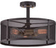 Quoizel UST1716WT Three Light Semi-Flush Mount Union Station Western Bronze