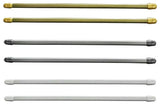 Bundle 2 Cafe Curtain Rods and 4 Self Adhesive Hooks, Chrome, 12" to 16"