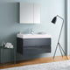Valencia 40" Dark Slate Gray Wall Hung Bathroom Vanity, Medicine Cabinet