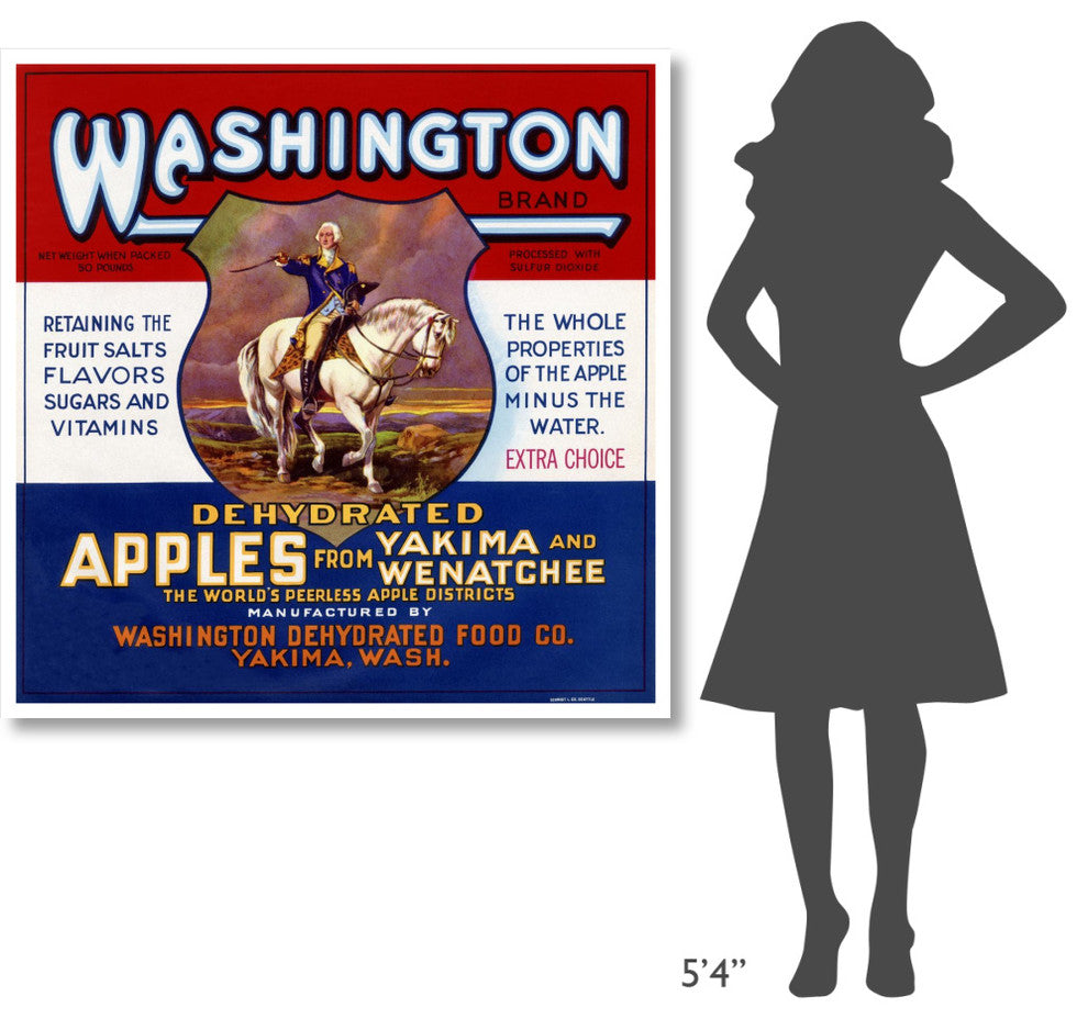 "Washington Brand Dehydrated Apples" Digital Paper Print by Retrolabel, 46"x46"