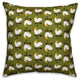 Green Rooster Pattern Throw Pillow Cover, 18"x18"