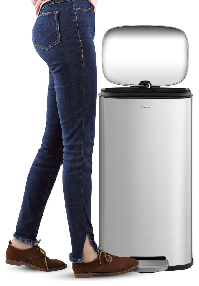 Curtis 8-Gallon Step-Open Trash Can, Chrome