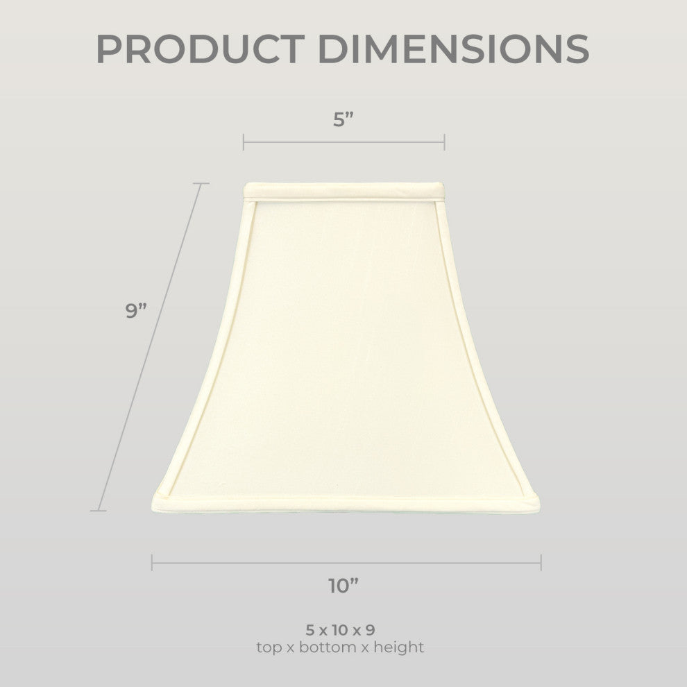 Royal Designs Square Bell Lamp Shade, Eggshell, 5x10x9, Set of 2