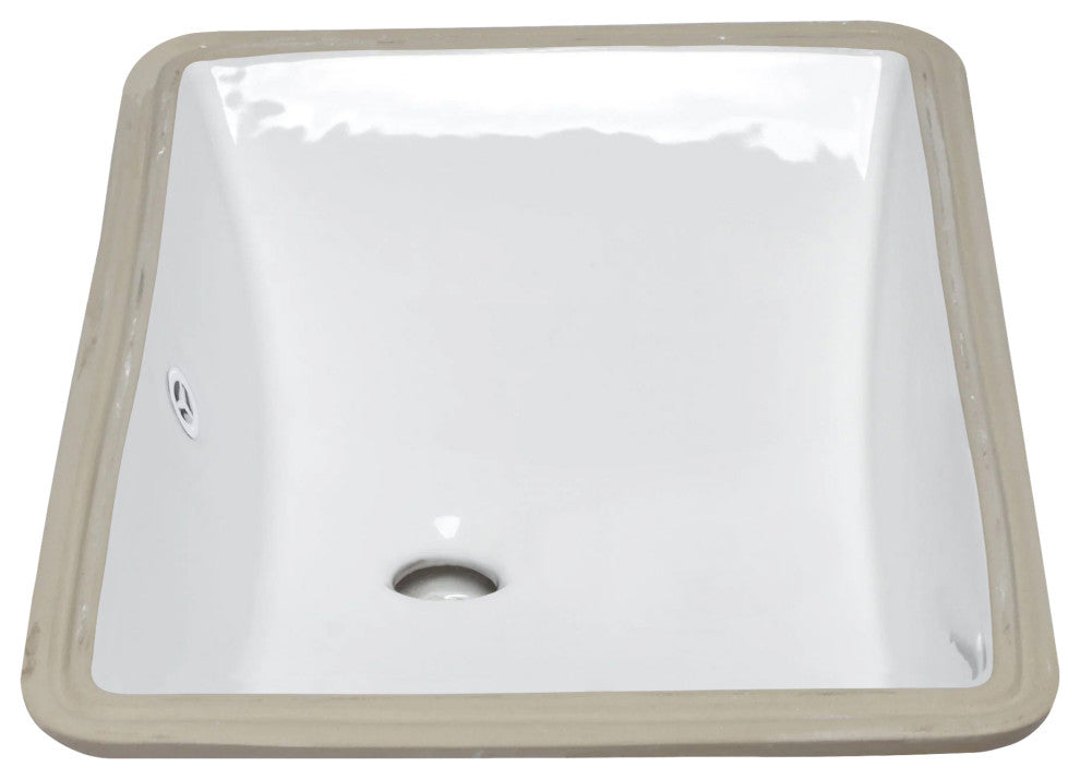 NP-U213907 ExtraWide Rectangle Undermount Porcelain Sink, Overflow Drain Options, Matte Black