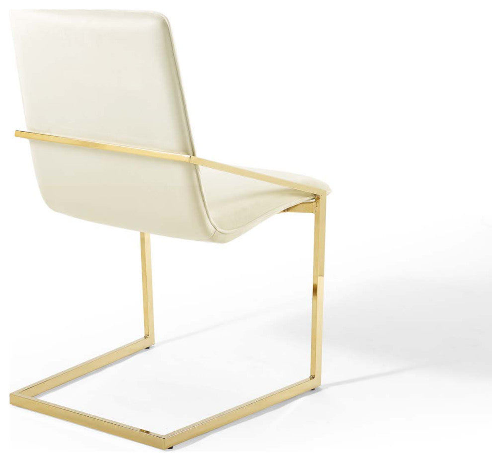 Pitch Dining Armchair Performance Velvet Set of 2 - Gold Ivory