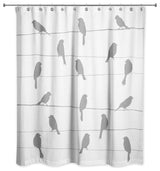 Gray Birds on Wire 71x74 Shower Curtain