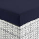 Lounge Sectional Sofa Chair Set, Rattan, Wicker, Gray Blue Navy, Outdoor