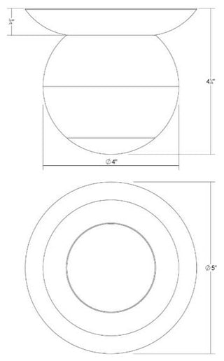 Sonneman 7509 Hemisphere 4"W LED Flush Mount Globe Ceiling - Textured Black