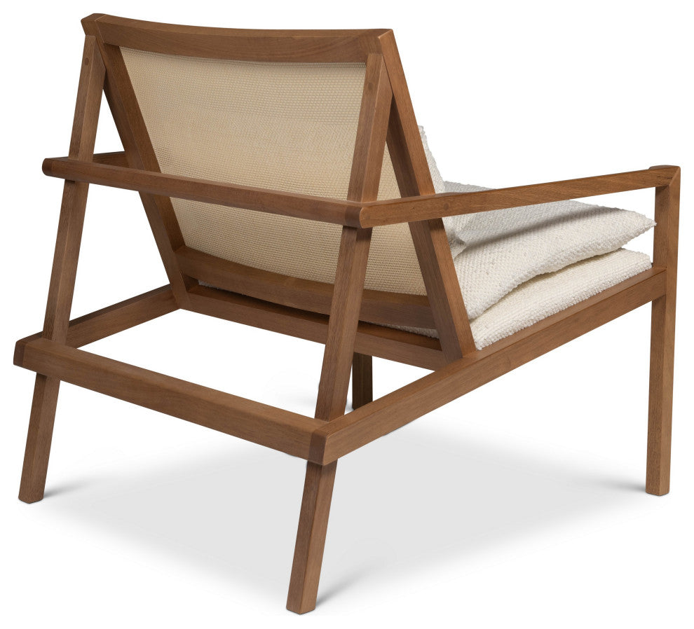 Modern Brazilian, Barra, Cane Lounge Chair, Pecan/Natural/Ivory