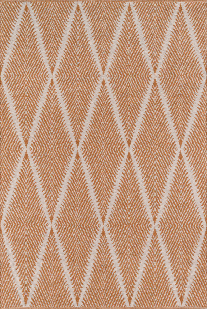 Erin Gates by Momeni River Beacon Indoor Outdoor Hand Woven Rug, Orange, 8'6"x11