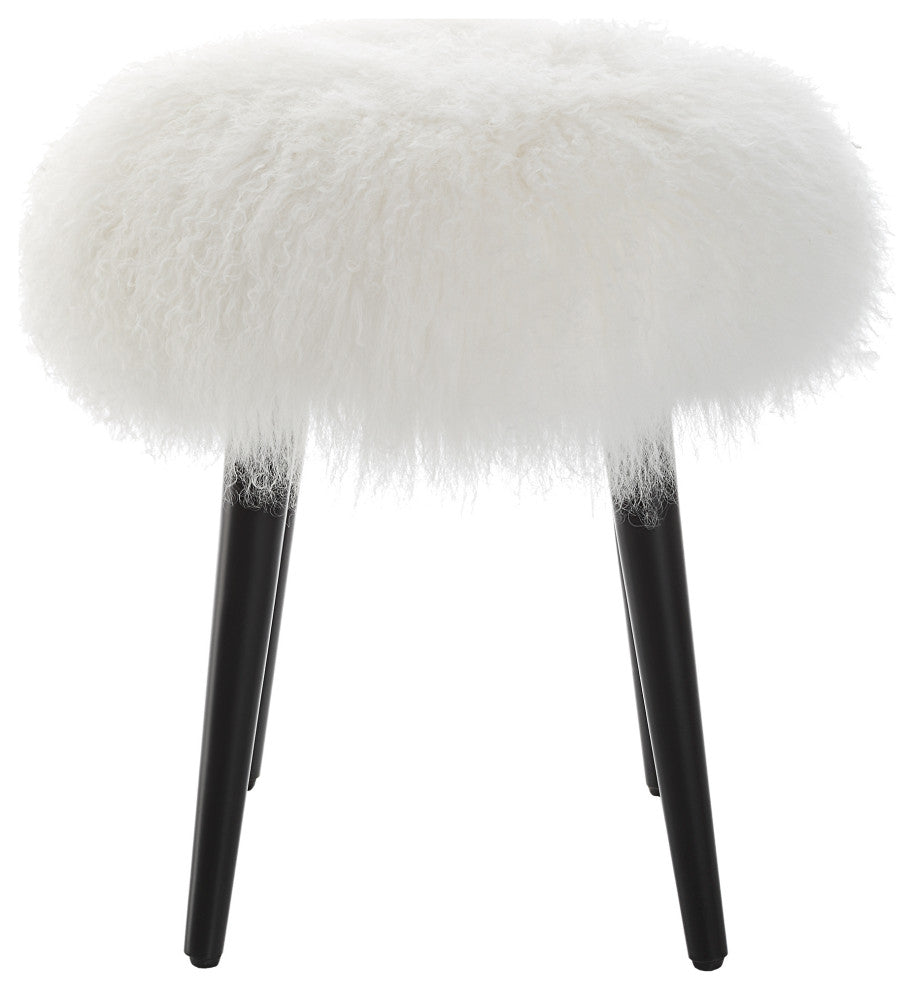 Uttermost Wooly Sheepskin Accent Stool