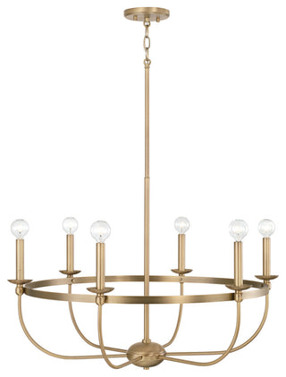 Capital Lighting 425161 Rylann 6 Light 30"W Ring Chandelier - Aged Brass