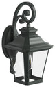 Black 1-Light Outdoor Dusk to Dawn Glass Shade Wall Light