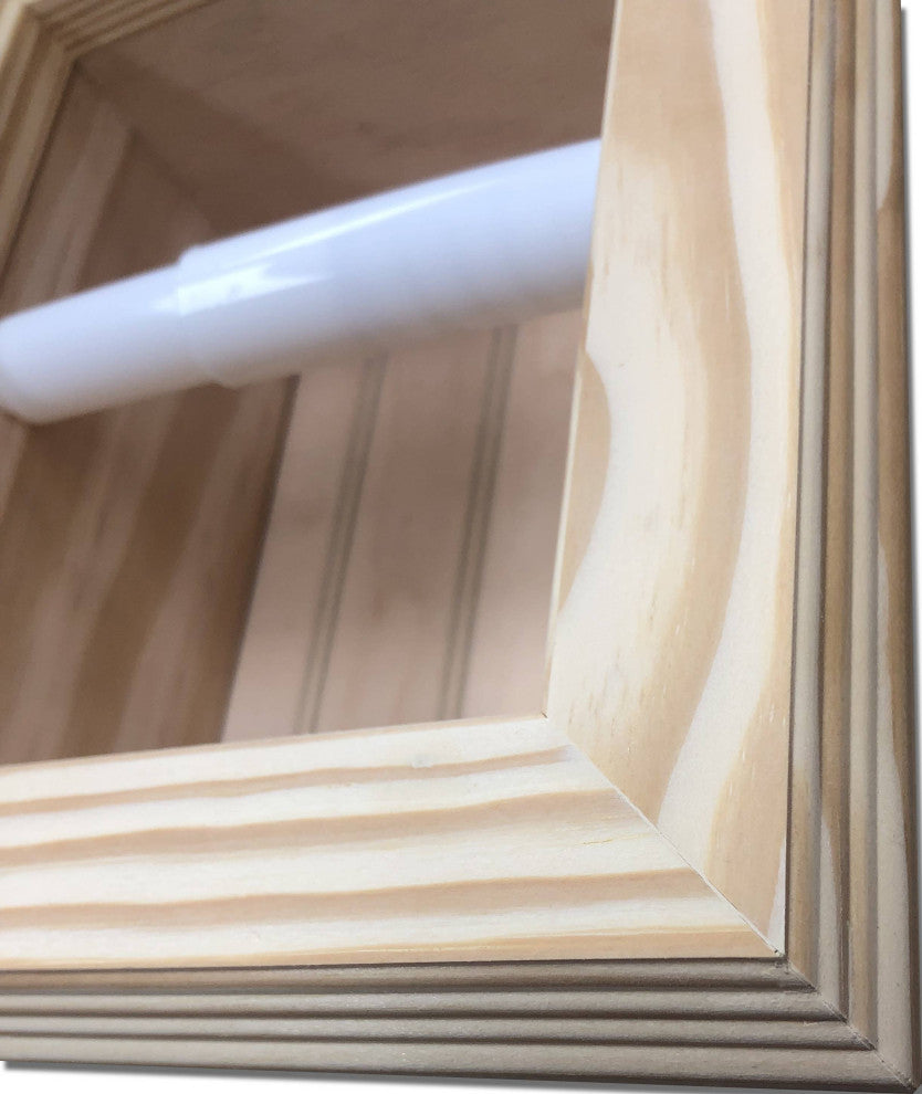 Tampa Recessed Solid Wood Toilet Paper Holder 7 x 8.5, Unfinished