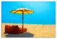 Bright Beach Umbrella 30x20 Canvas
