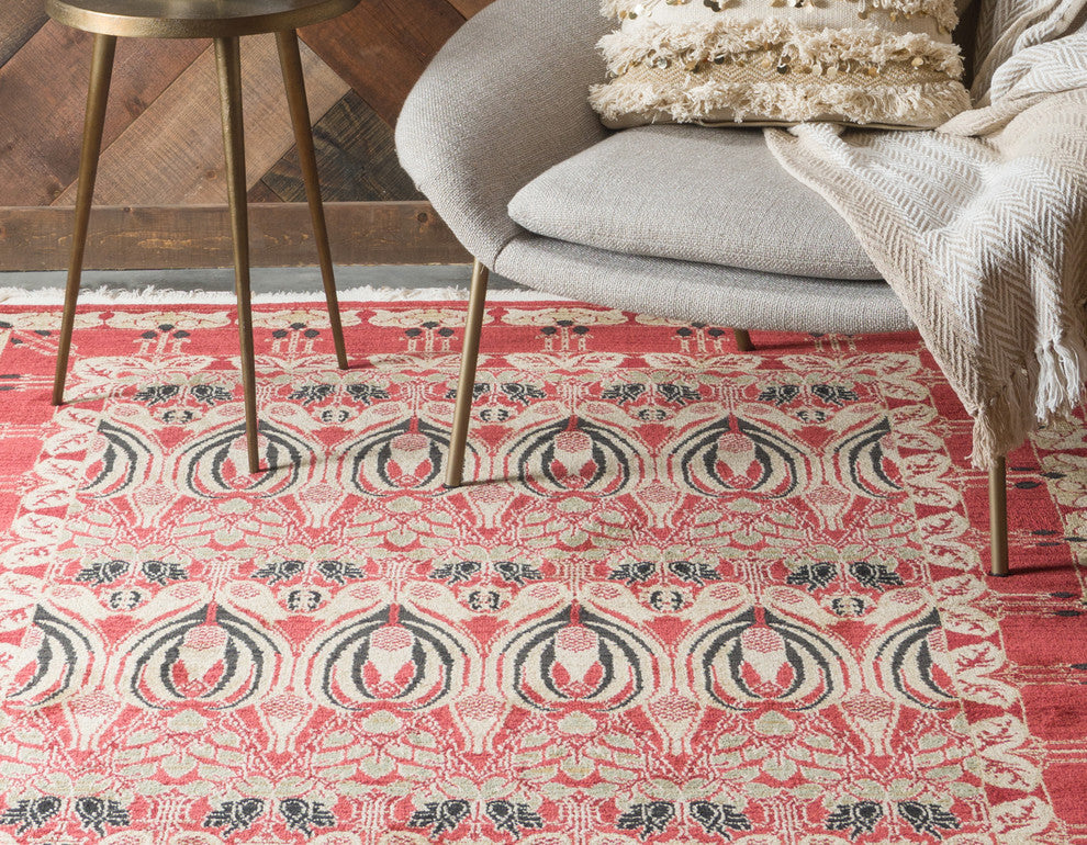 Unique Loom Rust Red Carnation Edinburgh 5' 0 x 8' 0 Area Rug