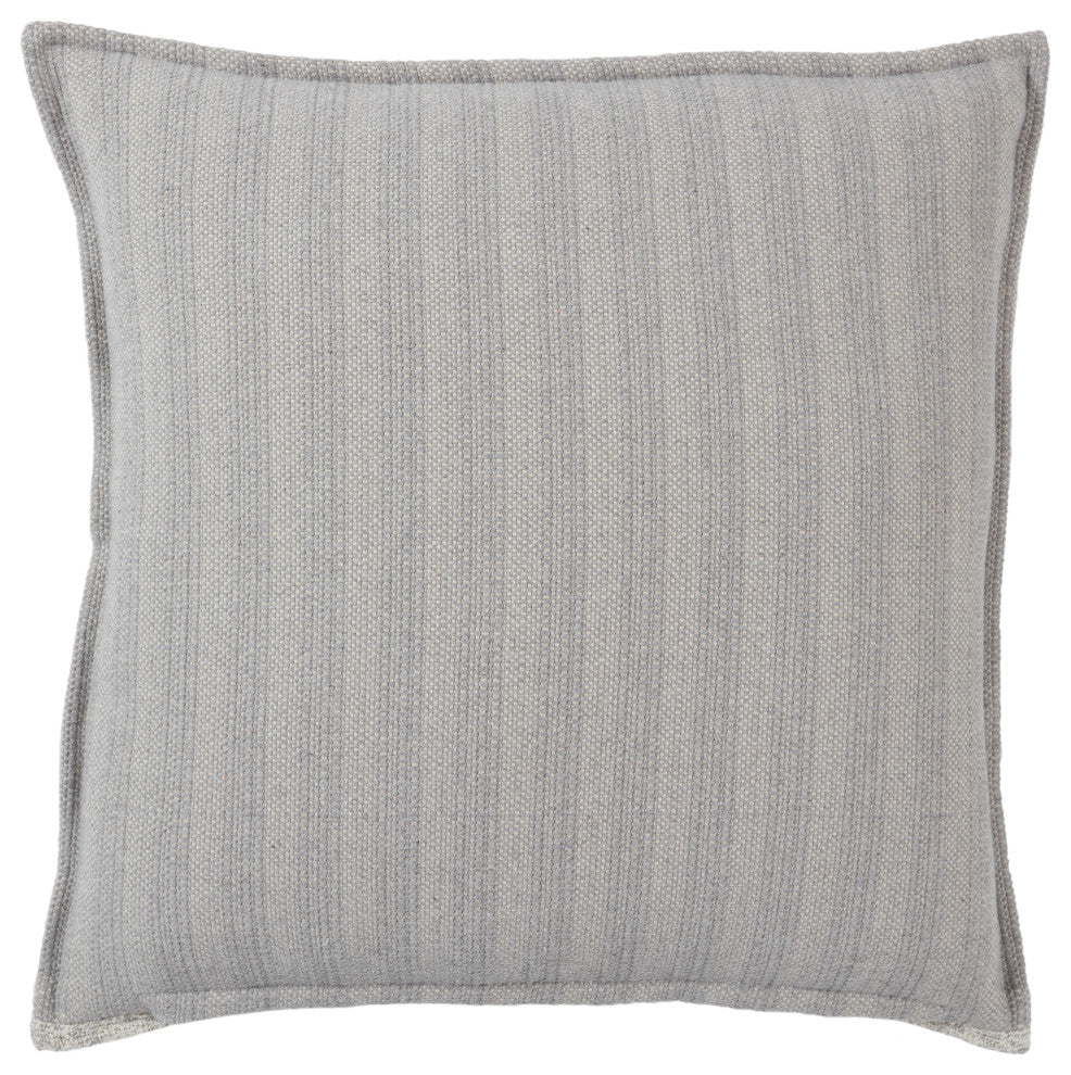 Jaipur Living Lochlan Solid Cream/Silver Poly Fill Pillow 22" Square