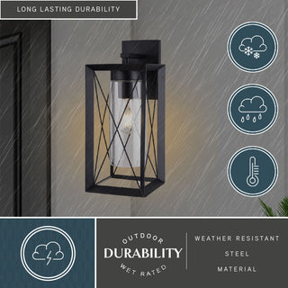 Vaxcel Lighting T0763 Milton 17" Tall Outdoor Wall Sconce - Matte Black