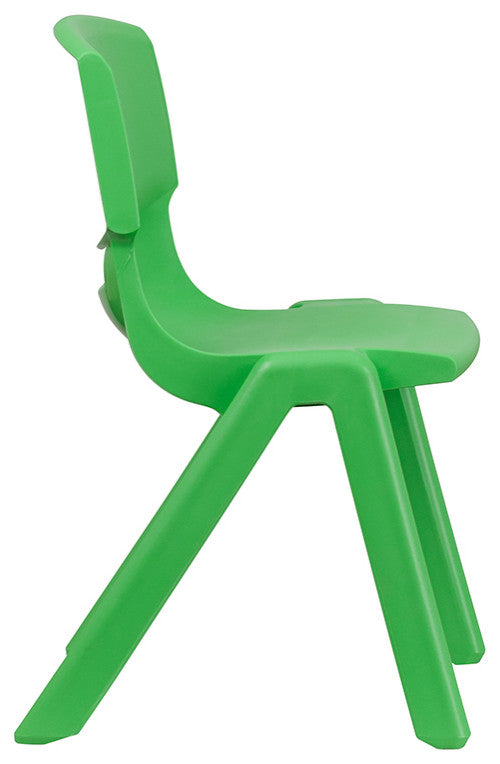 2 Pack Plastic Stackable School Chair with 15.5" Seat Height, Green