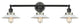 INNOVATIONS 205BK-BPSN-HRSN-G1 3-Light Bath Vanity Light Matte Black