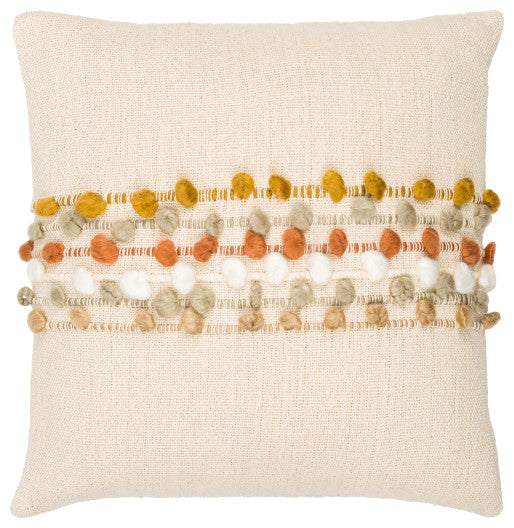 Surya Maysville Light Beige Pillow Shell With Polyester Insert 20"H X 20"W