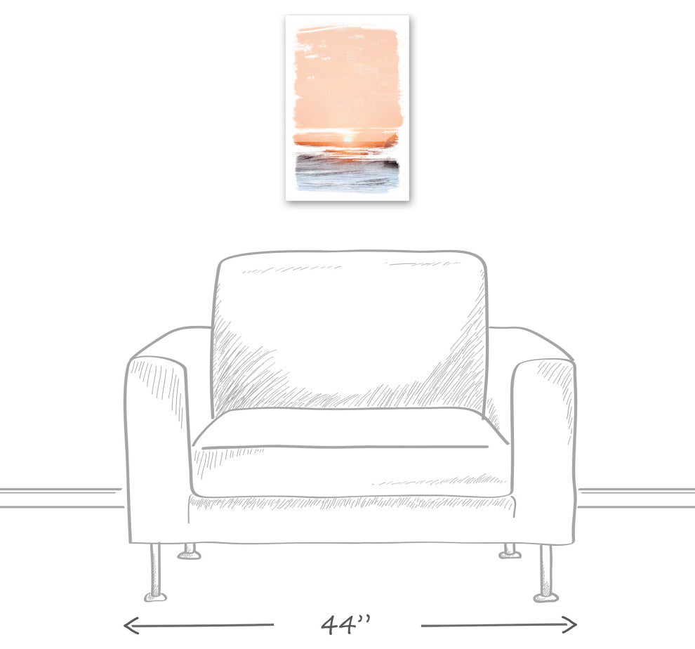 Peach And Blue Sunrise 12x18 Canvas Wall Art