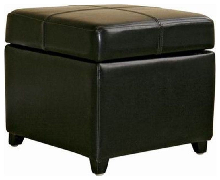 Storage Cube Ottoman in Black