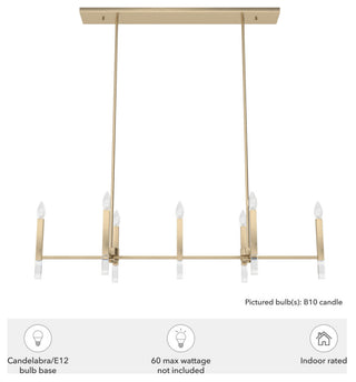 Sunjai Alturas Gold 7 Light Linear Chandelier Ceiling