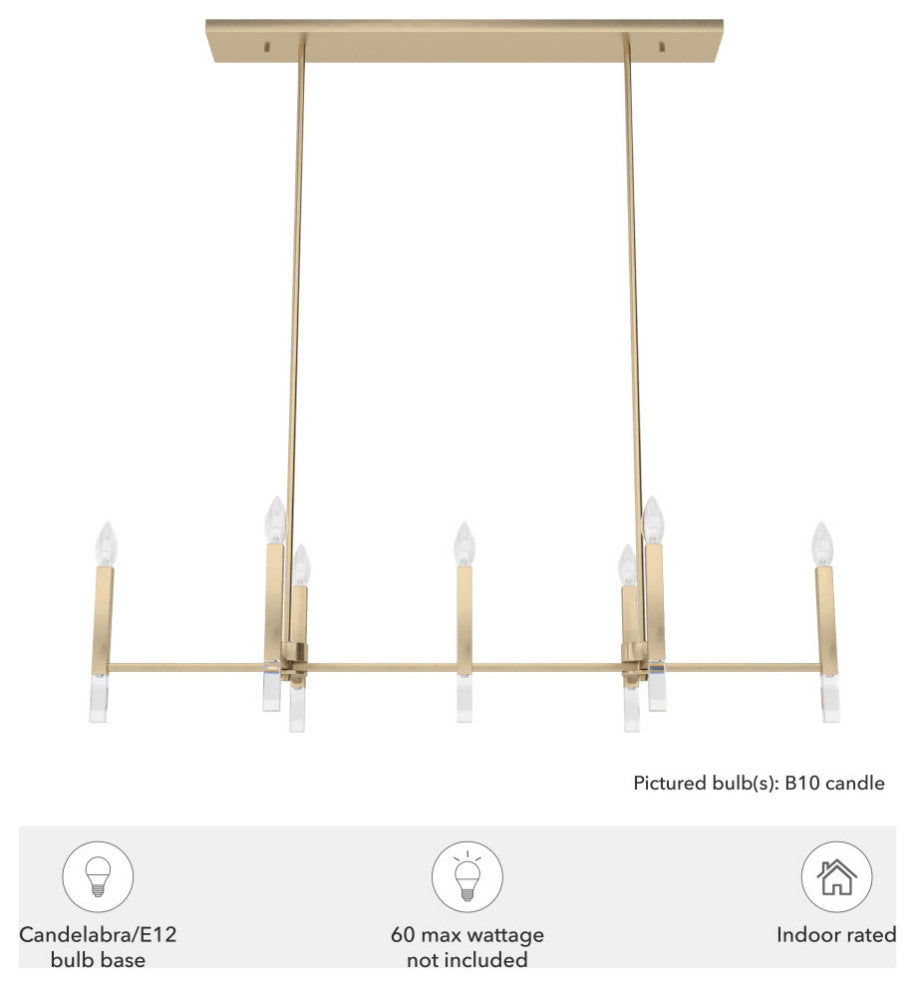 Sunjai Alturas Gold 7 Light Linear Chandelier Ceiling