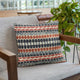 Plutus Red Blue Harmony Border Luxury Throw Pillow, 16"x16"