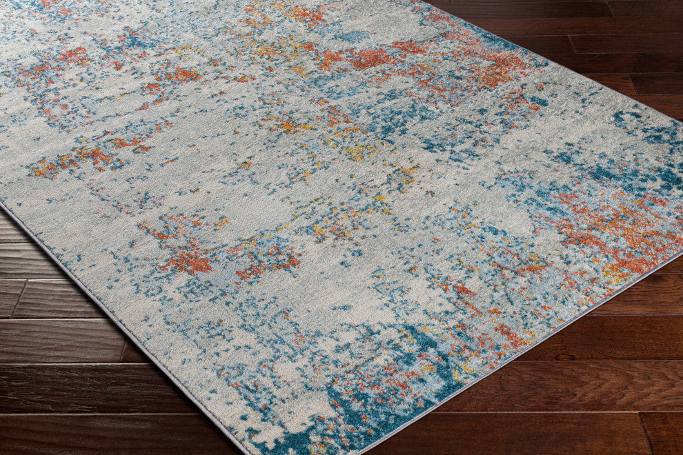 Sunderland SUN-2335 Modern Blue/Rust 7'10"x10'3" Area Rug