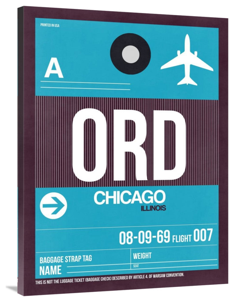 "ORD Chicago Luggage Tag 1" Fine Art Print