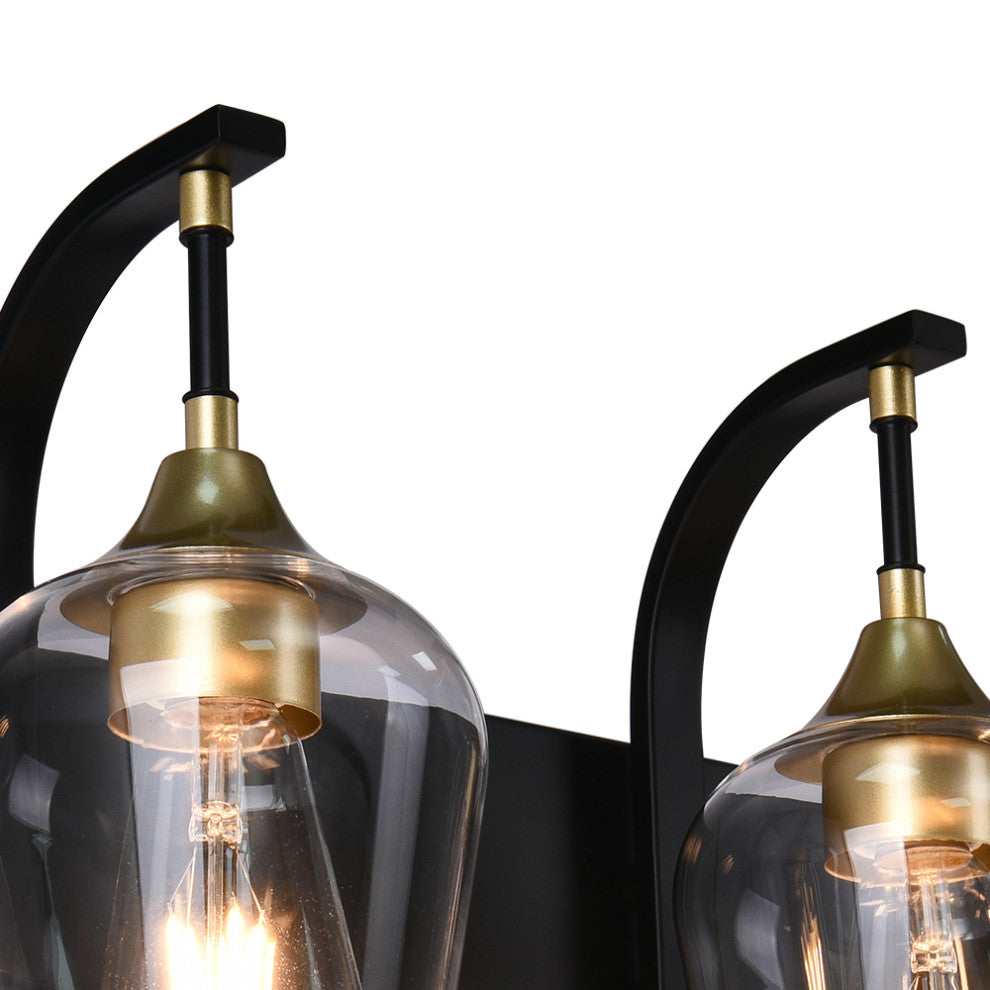 Mid-Century Modern 3-Light Glass Shaded Vanity Light