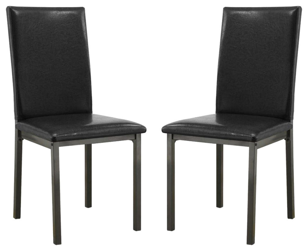 Set of 2 Side Chairs, Black Finsih